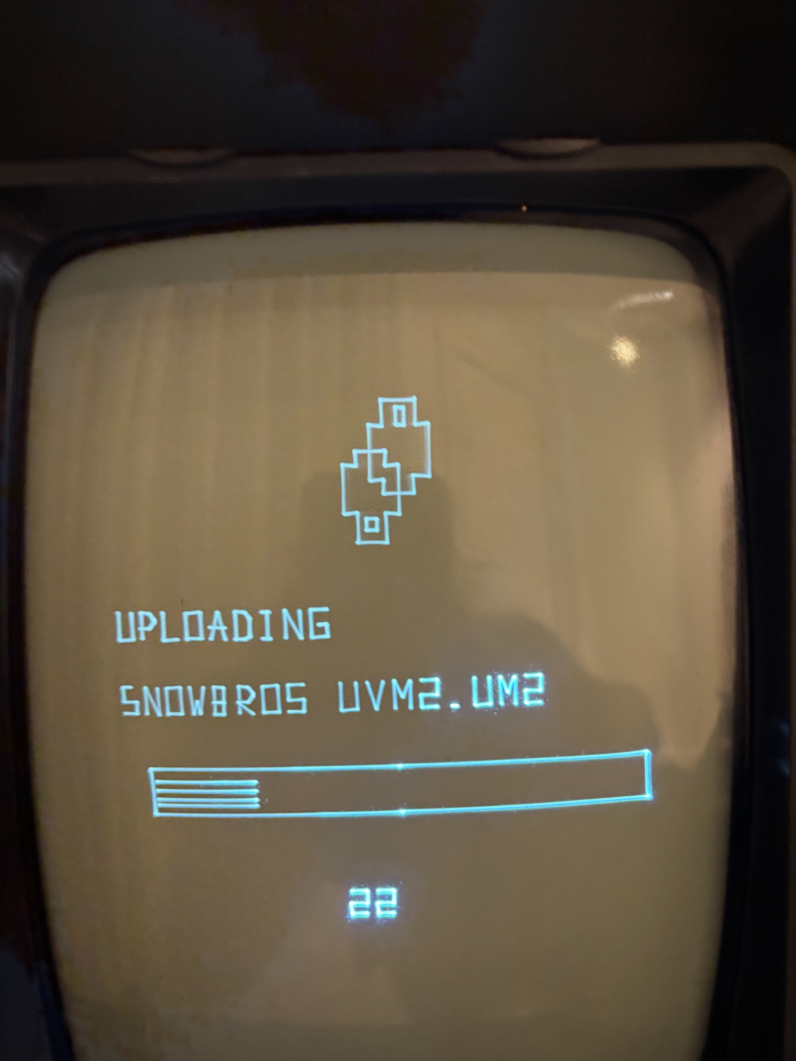 The console during an upload