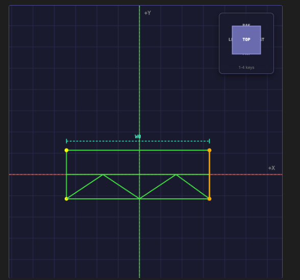 Walkable area drawn across a platform — green horizontal band with handles at each end